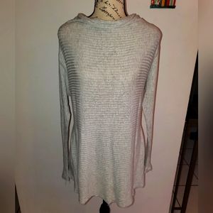 We The Free Sweater Gray Cowl Neck Long Sleeve Tunic Open Back Sz M-L